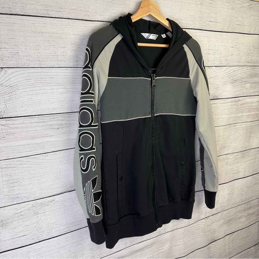 ADIDAS Full Zip Jacket Embroidered Hoodie Sweatshirt Y2K 2009 Vintage Size Small - Picture 3 of 12